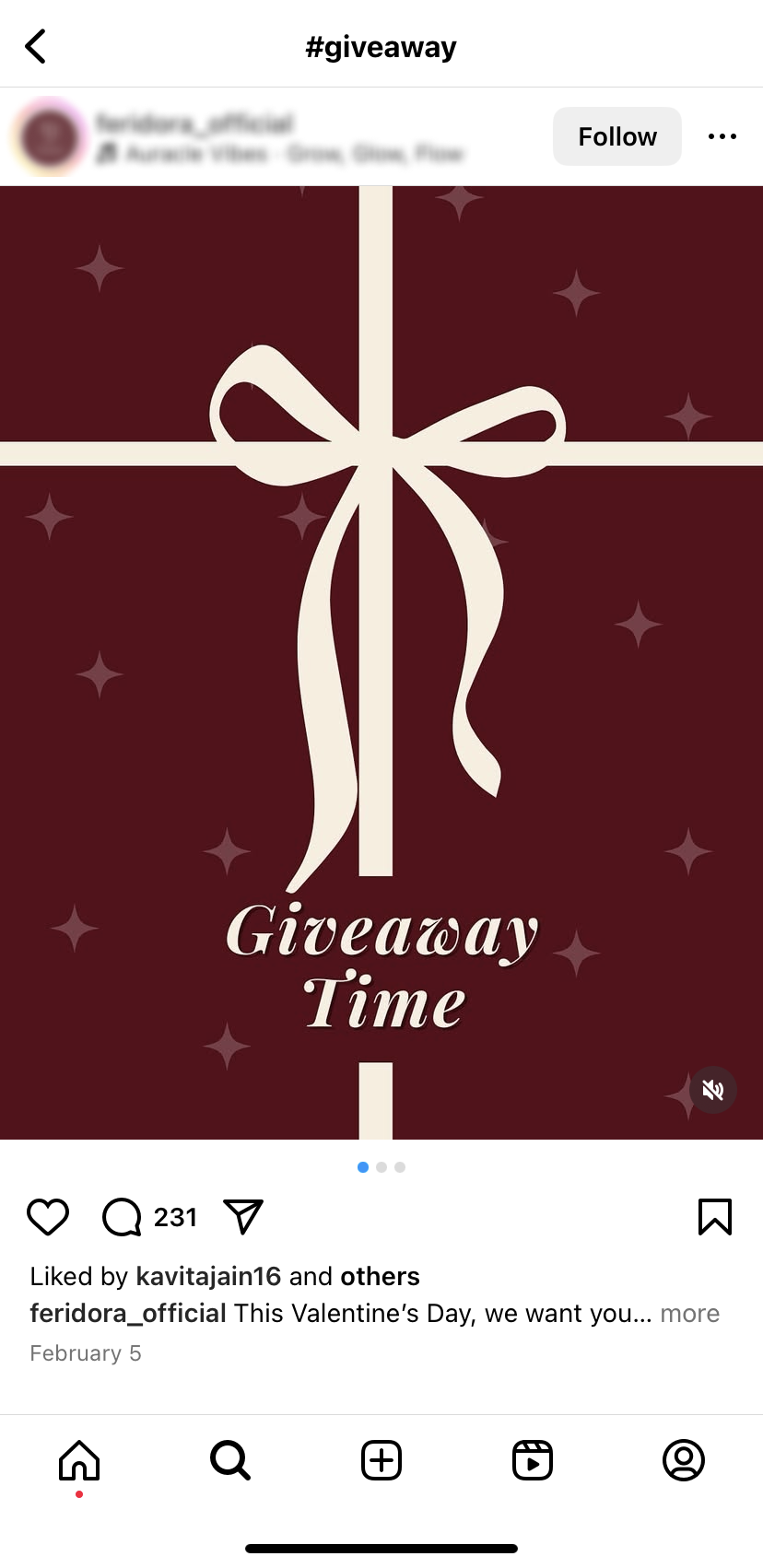 Example Instagram giveaway post